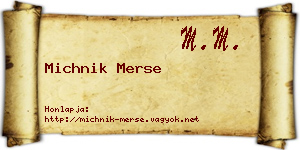 Michnik Merse névjegykártya